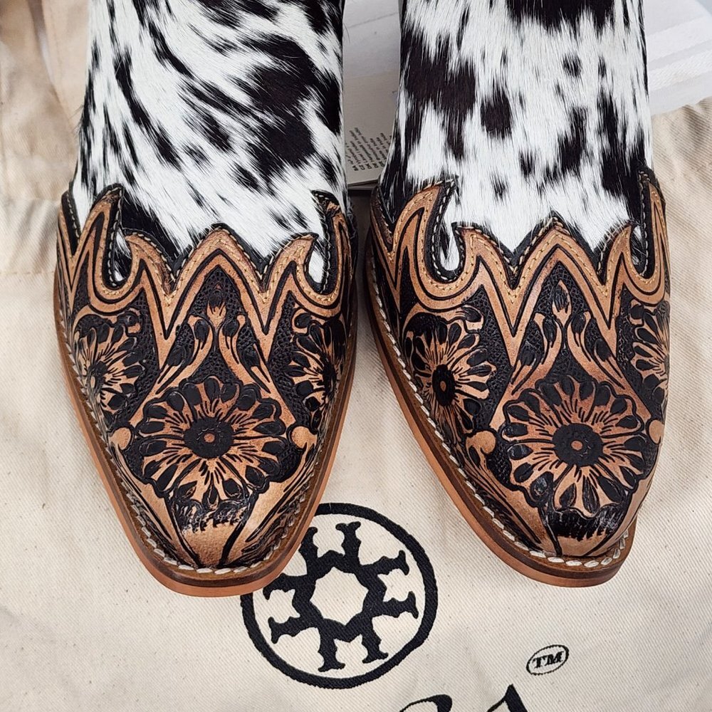 MYRA BAG Margie Hair On Hide Shortie Cowboy Boots Size 6 NWT - Picture 9 of 12